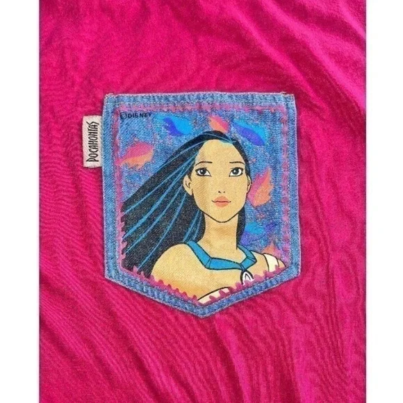 Vintage Disney Pocahontas Girls Pocket T-shirt